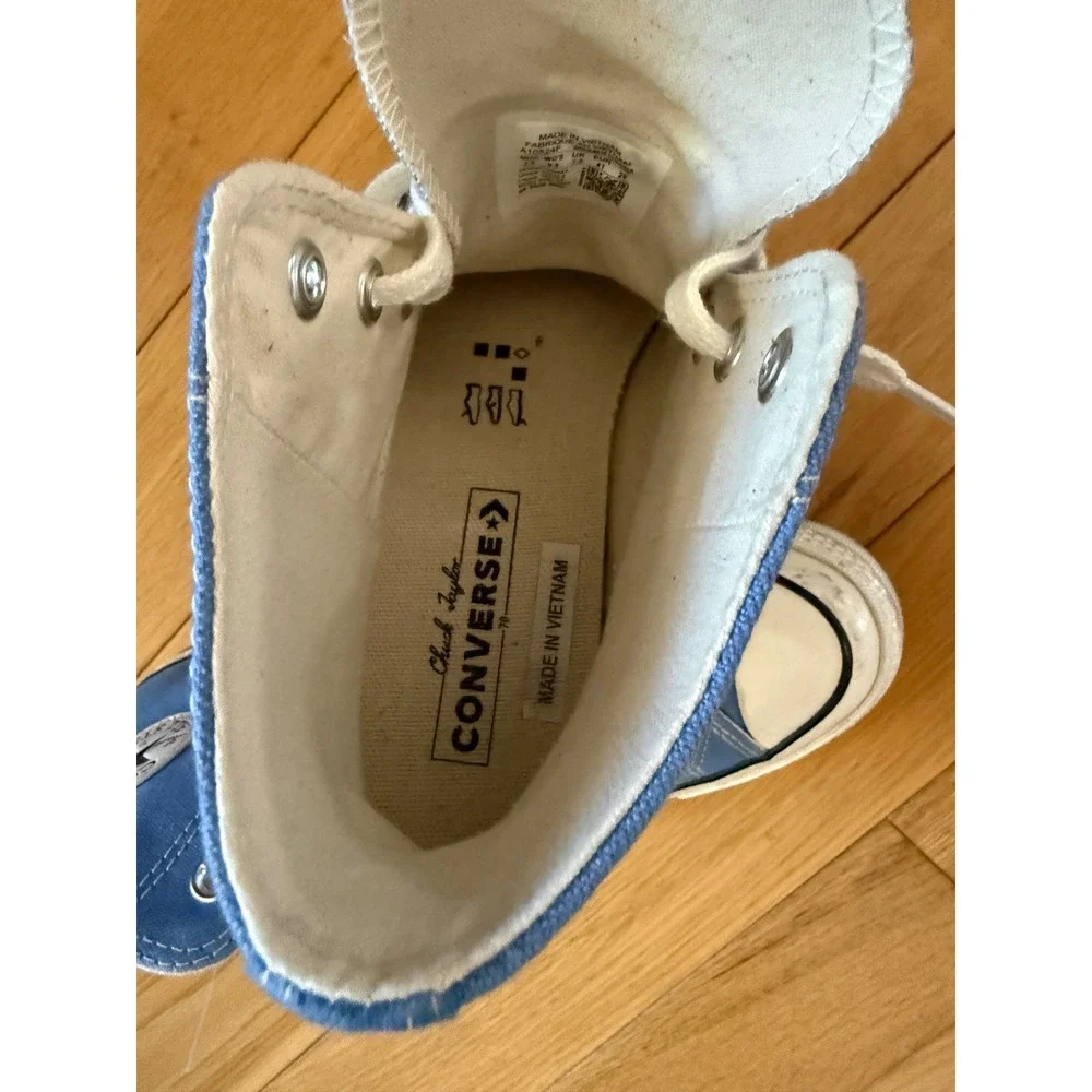 Converse Chuck 70 Hi Top University Blue Canvas Sneakers Mens 7.5 Womens 9 - Picture 2 of 11